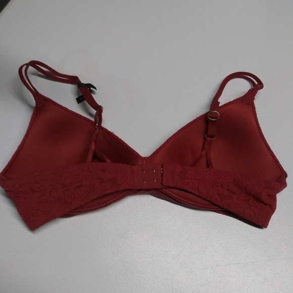 Aerie Sunnie Bloom Burgundy Lace Wireless Push Up Bra Size 36B - Picture 5 of 9